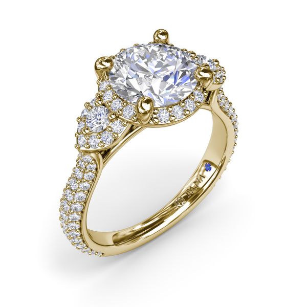 Full Halo Diamond Pavé Engagement Ring J. Thomas Jewelers Rochester Hills, MI
