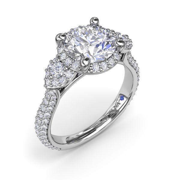 Full Halo Diamond Pavé Engagement Ring Mesa Jewelers Grand Junction, CO