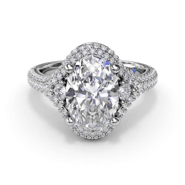 Double Pavé Diamond Halo Engagement Ring Image 3 Reed & Sons Sedalia, MO