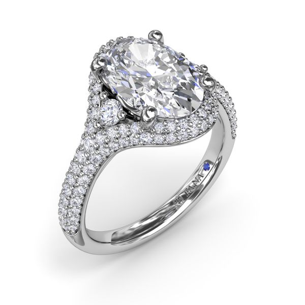 Double Pavé Diamond Halo Engagement Ring P.J. Rossi Jewelers Lauderdale-By-The-Sea, FL