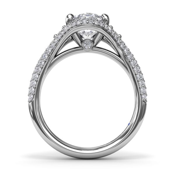 Double Pavé Diamond Halo Engagement Ring Image 2 Mesa Jewelers Grand Junction, CO