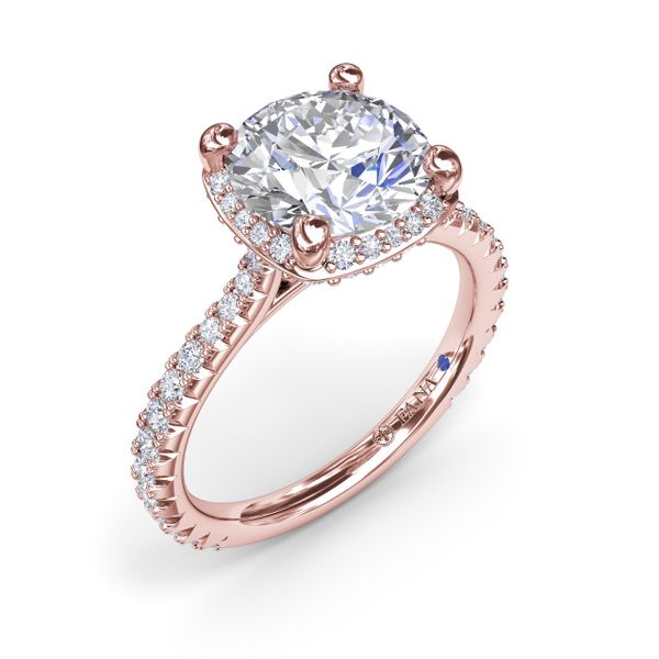 Cushion Cut Diamond Halo Engagement Ring Parris Jewelers Hattiesburg, MS