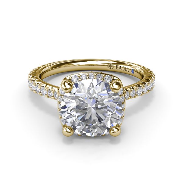 Cushion Cut Diamond Halo Engagement Ring Image 3 Reed & Sons Sedalia, MO