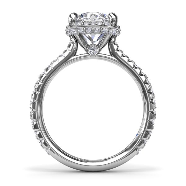 Cushion Cut Diamond Halo Engagement Ring Image 2 J. Thomas Jewelers Rochester Hills, MI