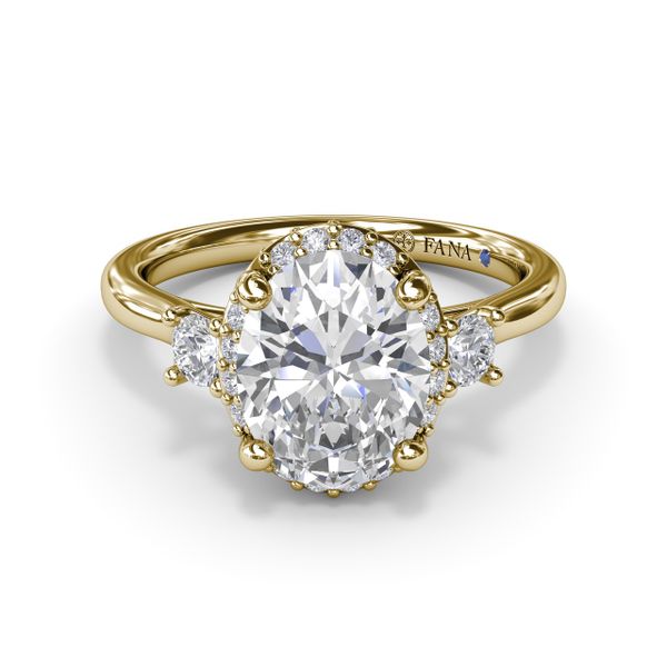 Diamond Halo Engagement Ring Image 3 P.J. Rossi Jewelers Lauderdale-By-The-Sea, FL