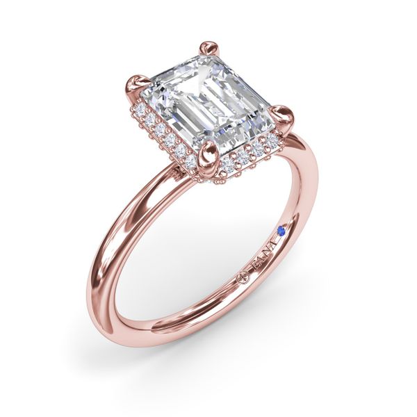 Emerald Cut Halo Diamond Engagement Ring Steve Lennon & Co Jewelers  New Hartford, NY