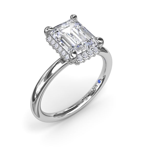 Emerald Cut Halo Diamond Engagement Ring J. Thomas Jewelers Rochester Hills, MI