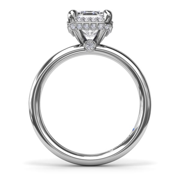 Emerald Cut Halo Diamond Engagement Ring Image 2 Parris Jewelers Hattiesburg, MS