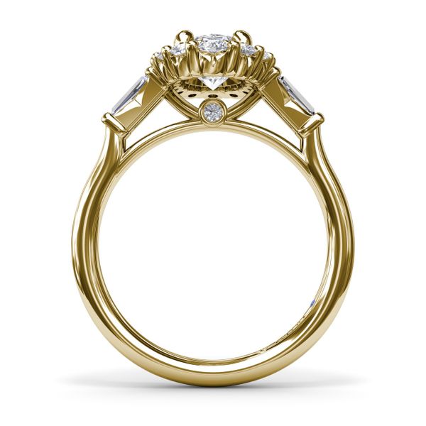 Diamond Baguette Halo Engagement Ring Image 2 J. Thomas Jewelers Rochester Hills, MI