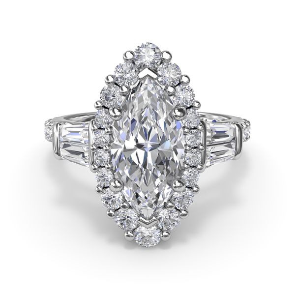 Marquise Baguette Diamond Engagement Ring Image 3 Parris Jewelers Hattiesburg, MS
