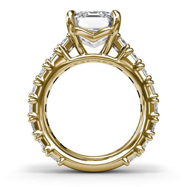 Chunky Emerald Diamond Engagement Ring Image 2 Perry's Emporium Wilmington, NC