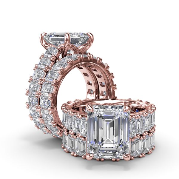 Chunky Emerald Diamond Engagement Ring Image 4 S. Lennon & Co Jewelers New Hartford, NY