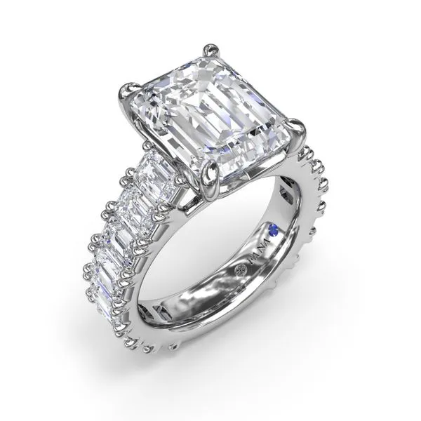 Fana Chunky Emerald Diamond Engagement Ring S4274-18kt-White