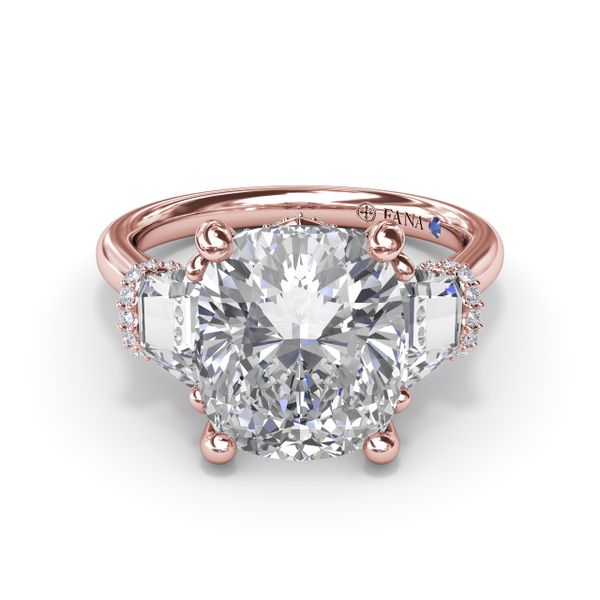 Three Stone Trapezoid Diamond Engagement Ring Image 3 J. Thomas Jewelers Rochester Hills, MI