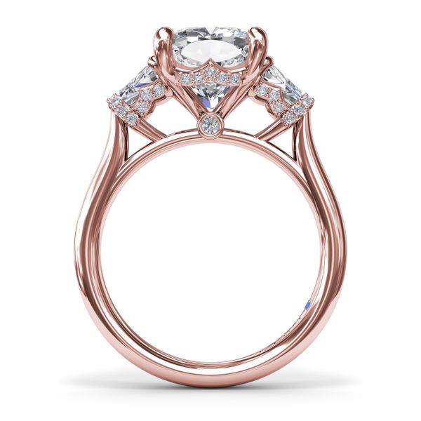 Three Stone Trapezoid Diamond Engagement Ring Image 2 Orloff Jewelers Fresno, CA