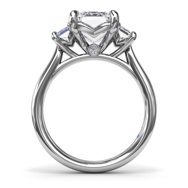 Three Stone Emerald Cut Diamond Engagement Ring Image 2 S. Lennon & Co Jewelers New Hartford, NY