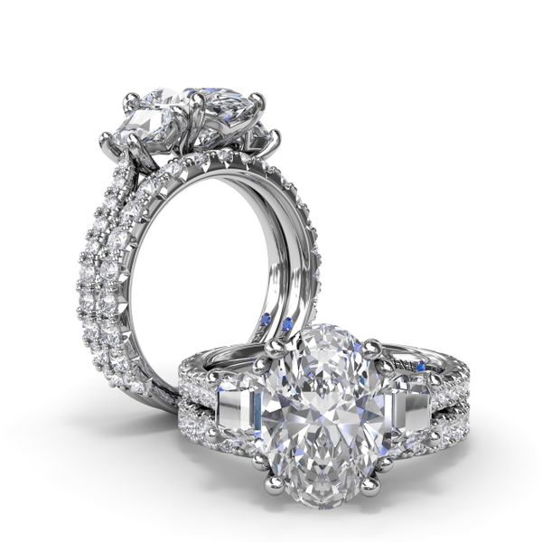 Three Stone Oval Diamond Engagement Ring Image 4 S. Lennon & Co Jewelers New Hartford, NY