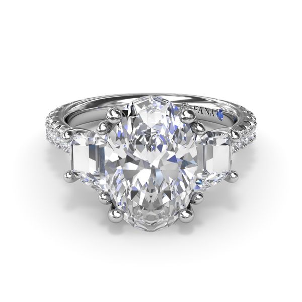 Three Stone Oval Diamond Engagement Ring Image 3 Parris Jewelers Hattiesburg, MS