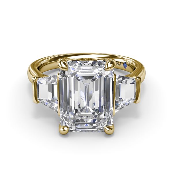Three Stone Trapezoid Diamond Engagement Ring Image 3 D. Geller & Son Jewelers Atlanta, GA