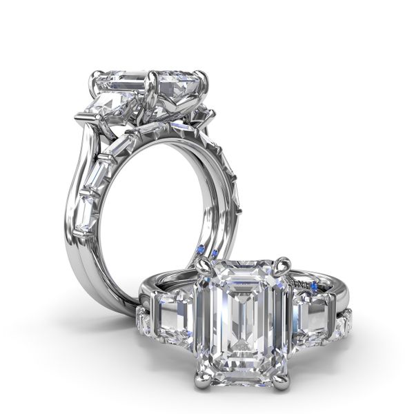 Three Stone Trapezoid Diamond Engagement Ring Image 4 Sergio's Fine Jewelry Ellicott City, MD