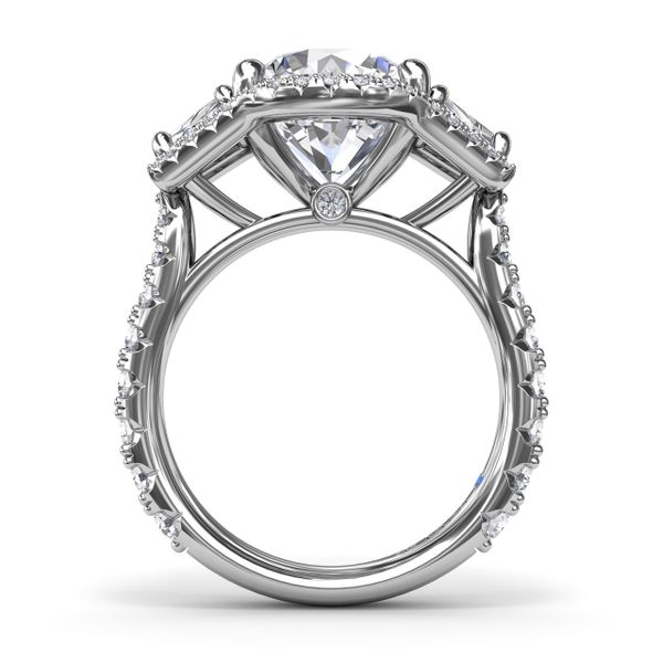 Complete Halo Three Stone Engagement Ring Image 2 Bell Jewelers Murfreesboro, TN