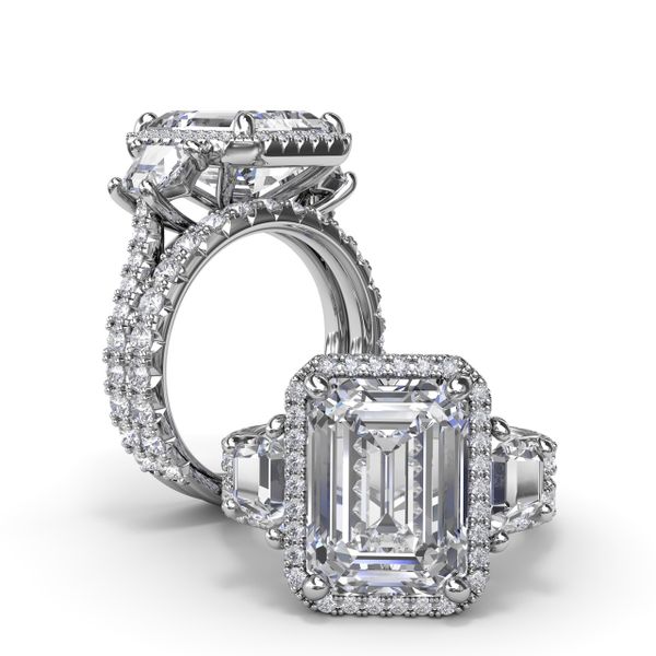 Three Stone Trapezoid Diamond Engagement Ring Image 4 Bell Jewelers Murfreesboro, TN
