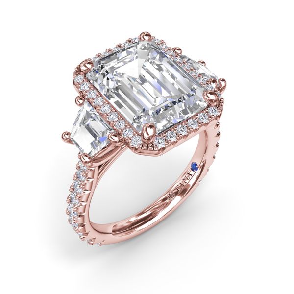 Three Stone Trapezoid Diamond Engagement Ring Reed & Sons Sedalia, MO