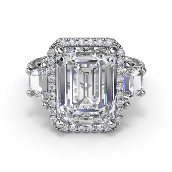 Three Stone Trapezoid Diamond Engagement Ring Image 3 Sergio's Fine Jewelry Ellicott City, MD