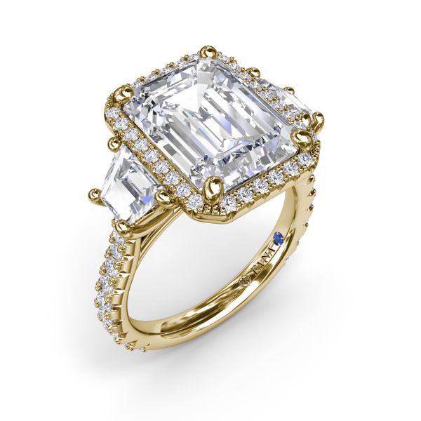 Three Stone Trapezoid Diamond Engagement Ring Clark & Linford Cedar City, UT