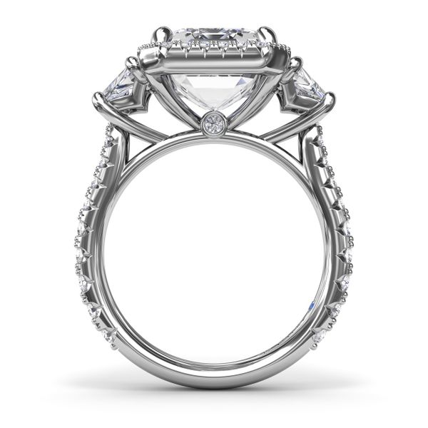 Three Stone Trapezoid Diamond Engagement Ring Image 2 Perry's Emporium Wilmington, NC