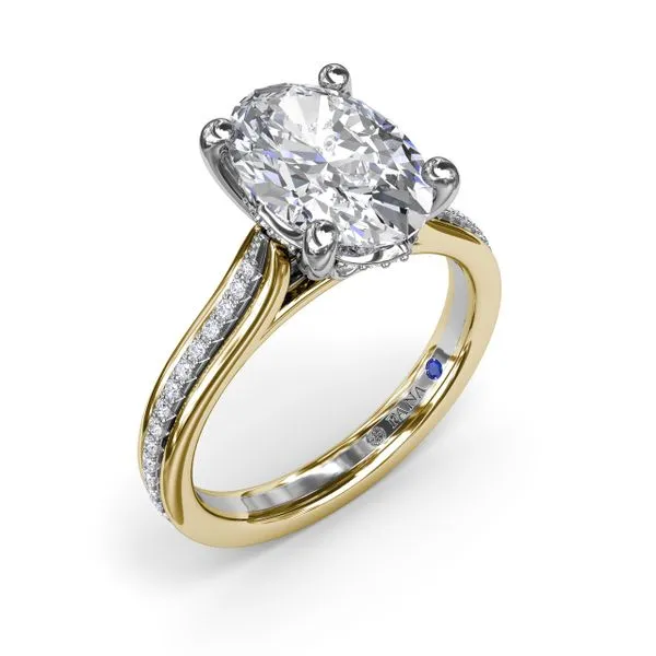 Fana Two-Toned Triple Row Oval Diamond Engagement Ring Quest