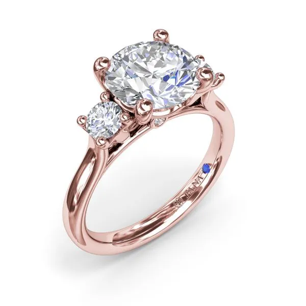 Three-Stone Round Diamond Engagement Ring - Main Image