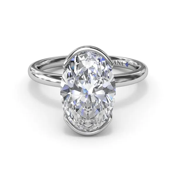 Fana Half Bezel Oval Diamond Engagement Ring S4361-Platinum