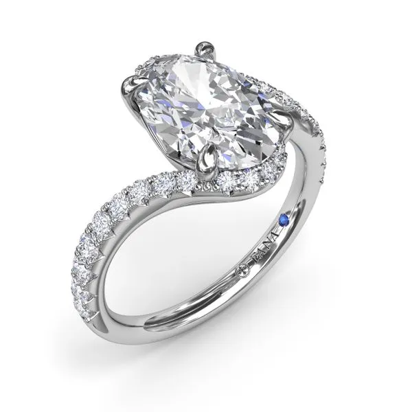Fana Bypass Oval Diamond Engagement Ring S4393-Platinum D