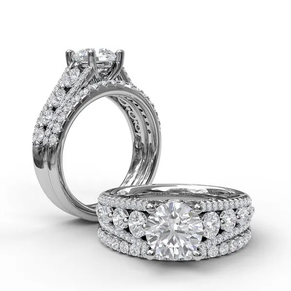 Radiant Cut Engagement Ring with Diamond Wedding Band, Kim & Marie