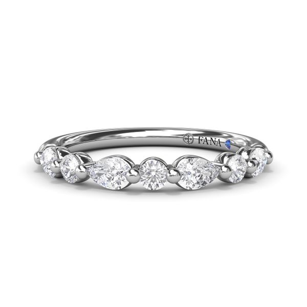 Alternating Round and Teardrop Diamond Wedding Band  Parris Jewelers Hattiesburg, MS