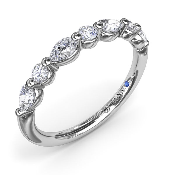 Alternating Round and Teardrop Diamond Wedding Band  Image 2 Conti Jewelers Endwell, NY