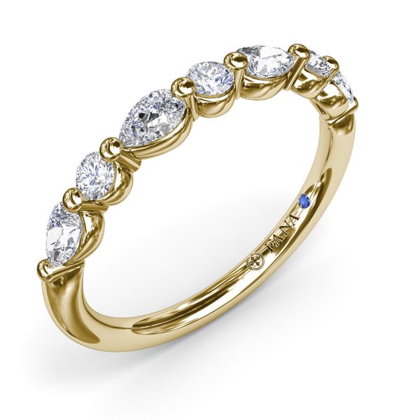 Alternating Round and Teardrop Diamond Wedding Band  Image 2 J. Thomas Jewelers Rochester Hills, MI