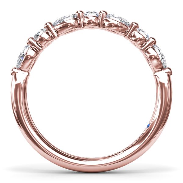 Alternating Round and Teardrop Diamond Wedding Band  Image 3 Cornell's Jewelers Rochester, NY