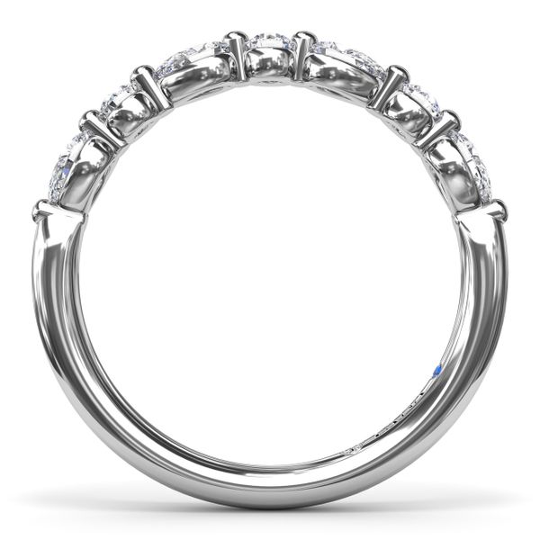 Alternating Round and Teardrop Diamond Wedding Band  Image 3 Falls Jewelers Concord, NC