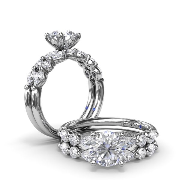 Alternating Round and Teardrop Diamond Wedding Band  Image 4 Falls Jewelers Concord, NC