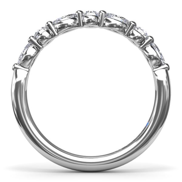 Alternating Round and Marquise Diamond Wedding Band  Image 3 Castle Couture Fine Jewelry Manalapan, NJ