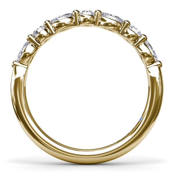 Alternating Round and Marquise Diamond Wedding Band  Image 3 Conti Jewelers Endwell, NY