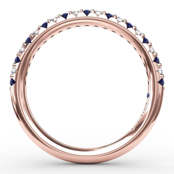 Delicate Sapphire Shared Prong Anniversary Band Image 2 Parris Jewelers Hattiesburg, MS