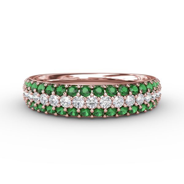 Dazzling Three Row Emerald Pave Ring  Perry's Emporium Wilmington, NC