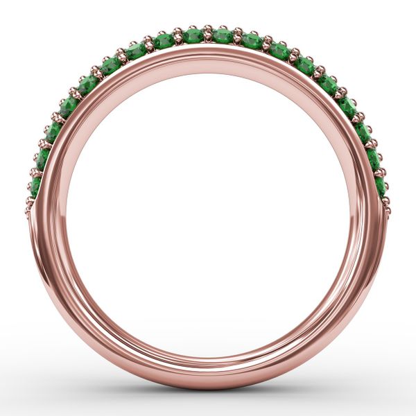 Dazzling Three Row Emerald Pave Ring  Image 2 D. Geller & Son Jewelers Atlanta, GA