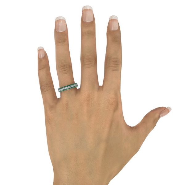 Dazzling Three Row Emerald Pave Ring  Image 4 Bell Jewelers Murfreesboro, TN