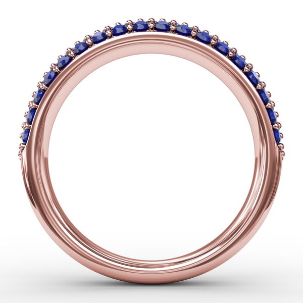 Dazzling Three Row Sapphire Pave Ring  Image 2 D. Geller & Son Jewelers Atlanta, GA