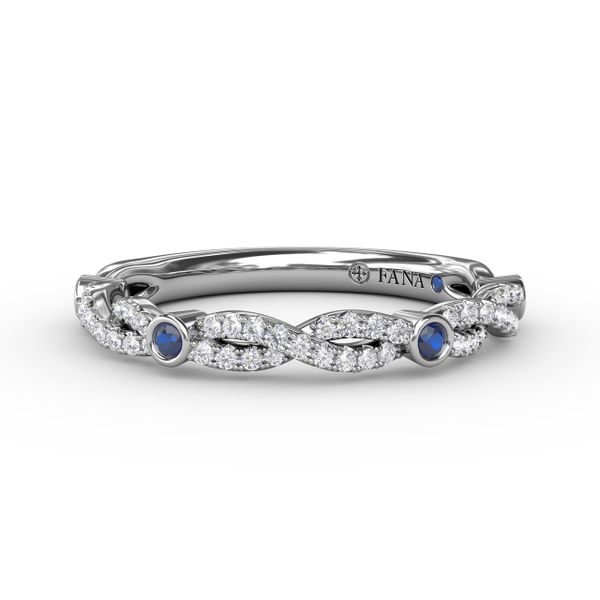 Twist Band with Sapphire Bezel Stations Parris Jewelers Hattiesburg, MS