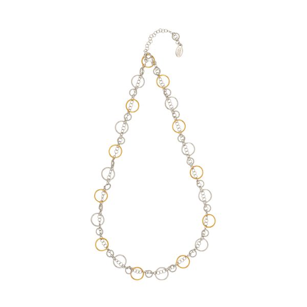 SS + YELLOW GOLD PLATED CIRCULATION NECKLACE James Wolf Jewelers Mason, OH